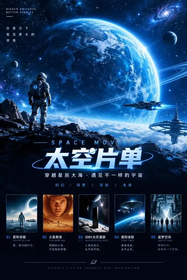 静默宇宙:太空片单海报 - 神马午夜影院 静默宇宙:太空片单(2026)电影海报,专题合集・科幻 / 太空